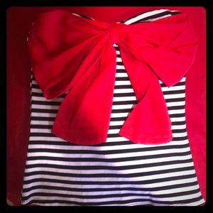 Cute black and white stripe strapless top